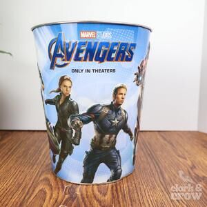 2019 Marvel Studios Avengers Movie Promotional Tin Popcorn Bucket / Trashcan